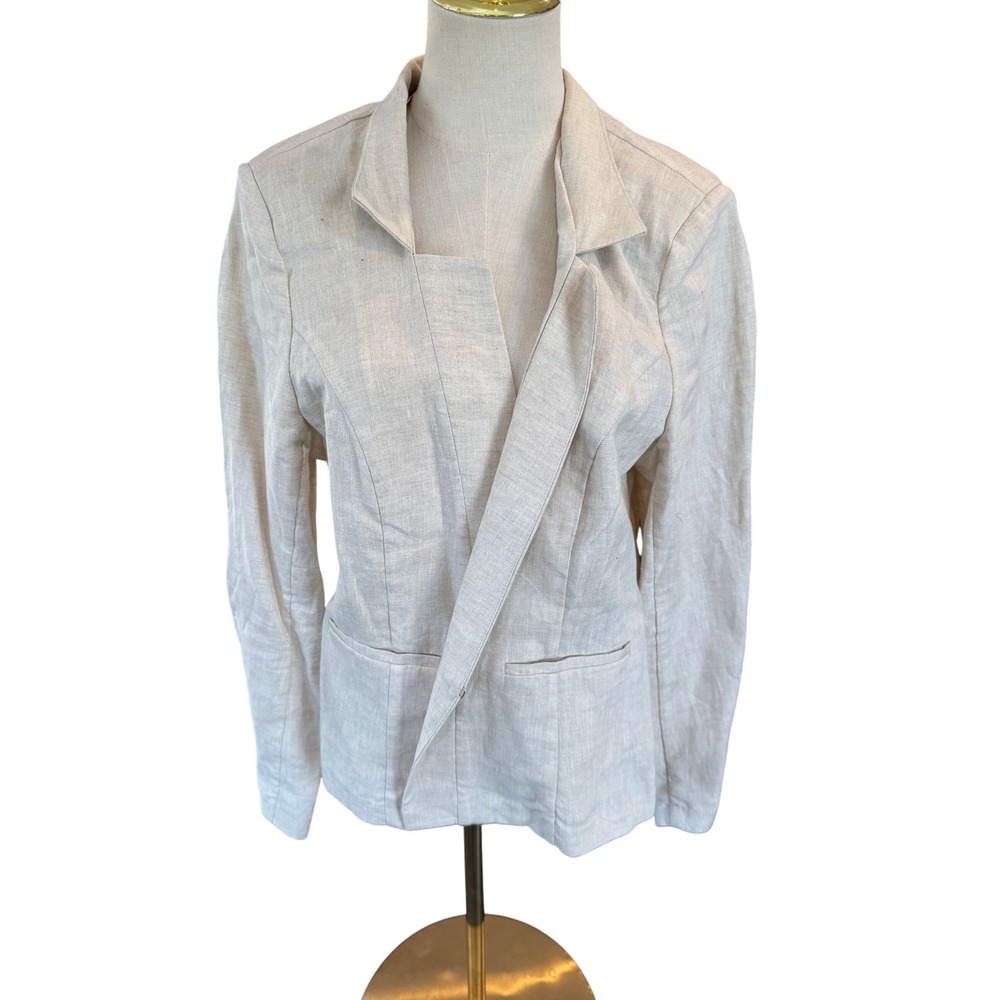 Target Collection Womens Beige 100% Linen‎ Blazer Jacket Size 16 NWT Neutral